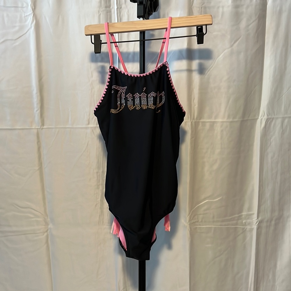 Juicy couture black girls swim suit size 14